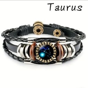 TAURUS Constellation Beaded PU Leather And Charm Bracelet ♉️